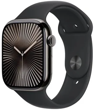 Apple Watch Series 10 GPS + Cellular 46mm - Slate Titanium Case with Black Sport Band - M/L
